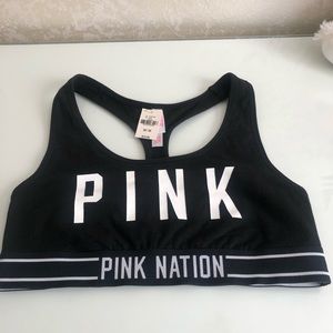 PINK Victoria’s Secret black and white sports bra